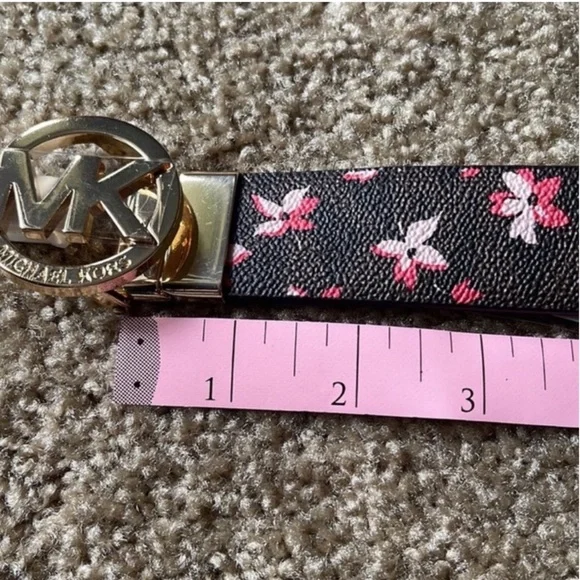 Michael Kors Reversible MK Logo Brown/Flower Print Belt MK Buckle Large NWT